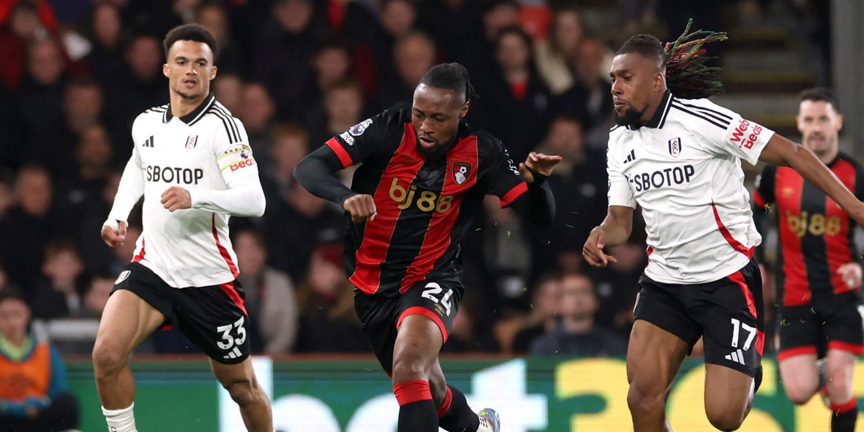 Antoine Semenyo ăn mừng bàn thắng cho Bournemouth tại Premier League mùa giải này