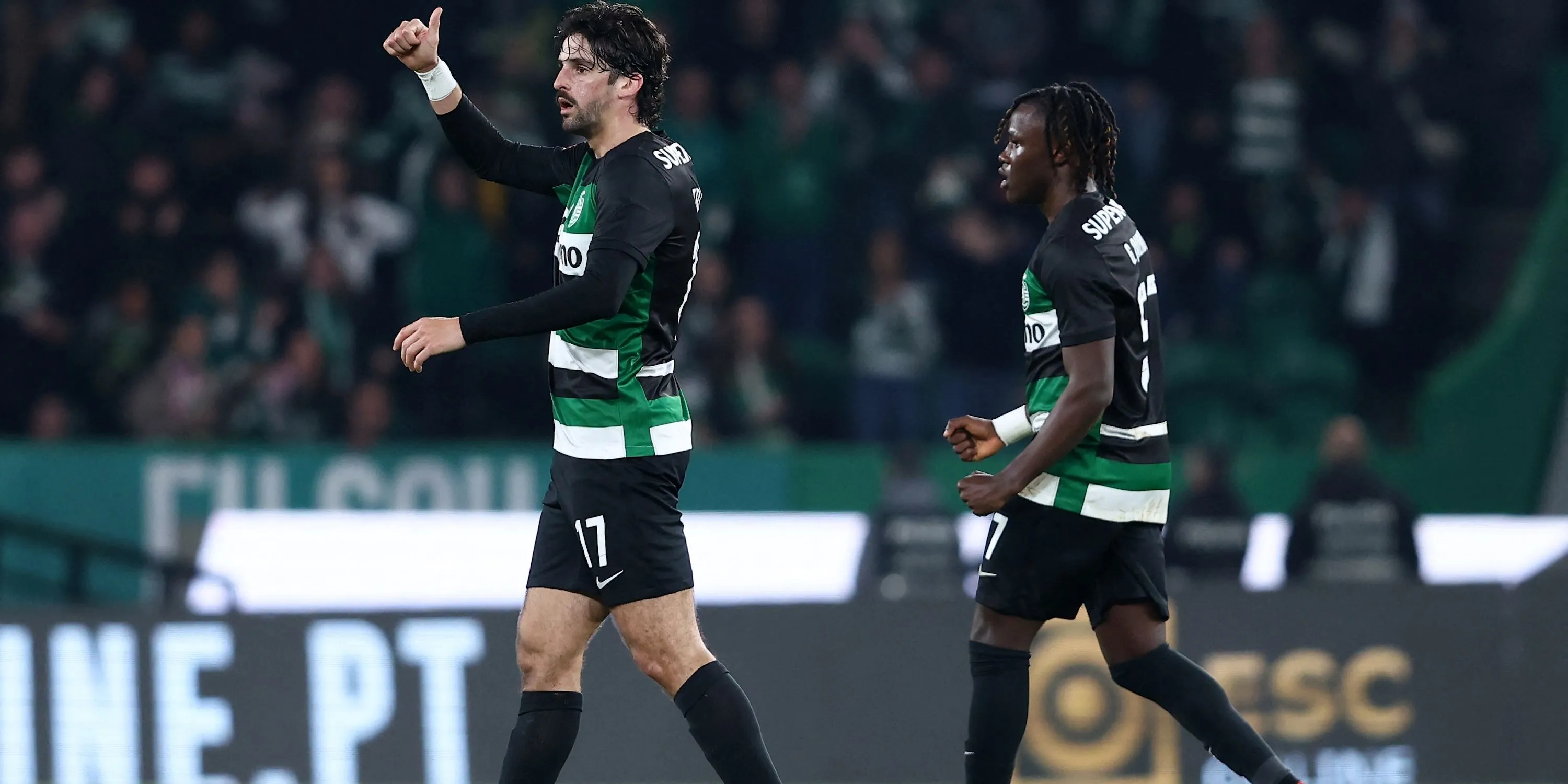 Francisco Trincao ăn mừng bàn thắng trong màu áo Sporting CP
