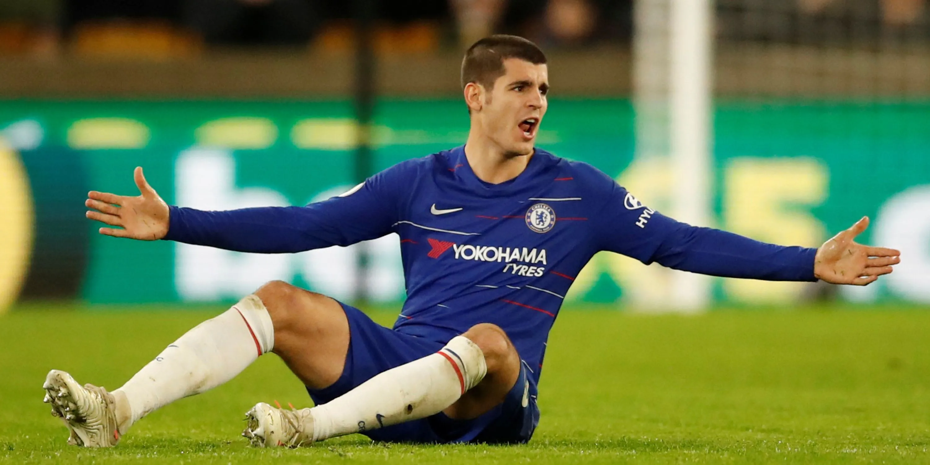 Tiền đạo Alvaro Morata khi còn thi đấu cho Chelsea.