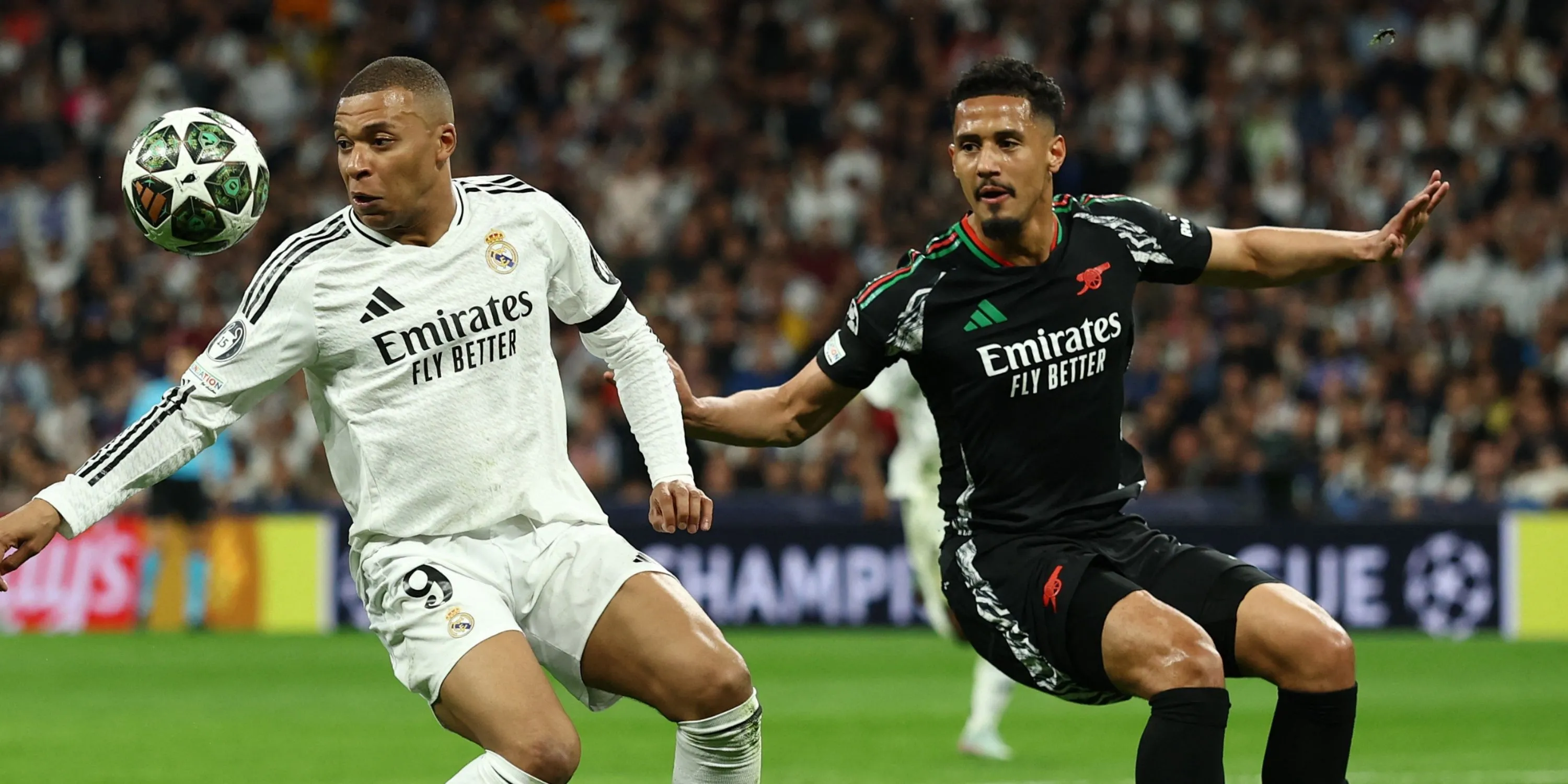 William Saliba thi đấu cho Arsenal tại Champions League, mục tiêu của Real Madrid