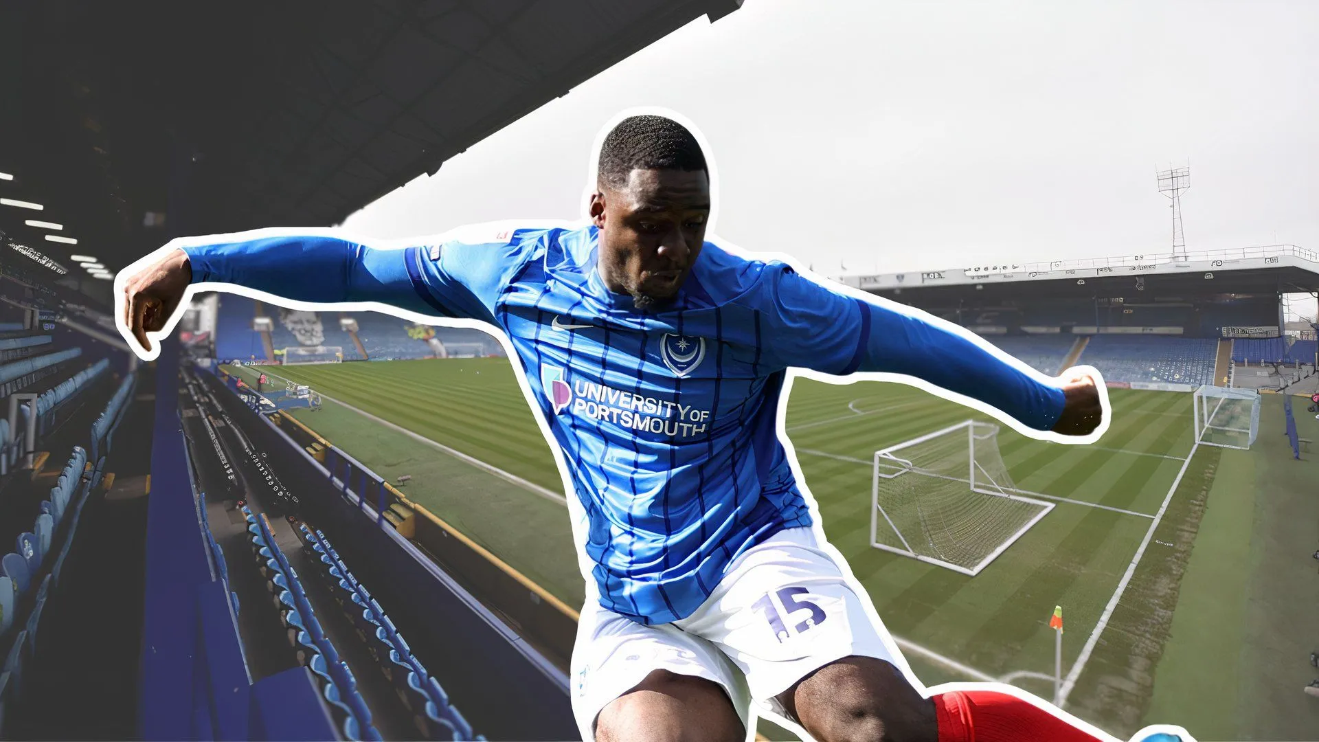 Christian Saydee trong màu áo câu lạc bộ Portsmouth trước khi chuyển đến Wigan