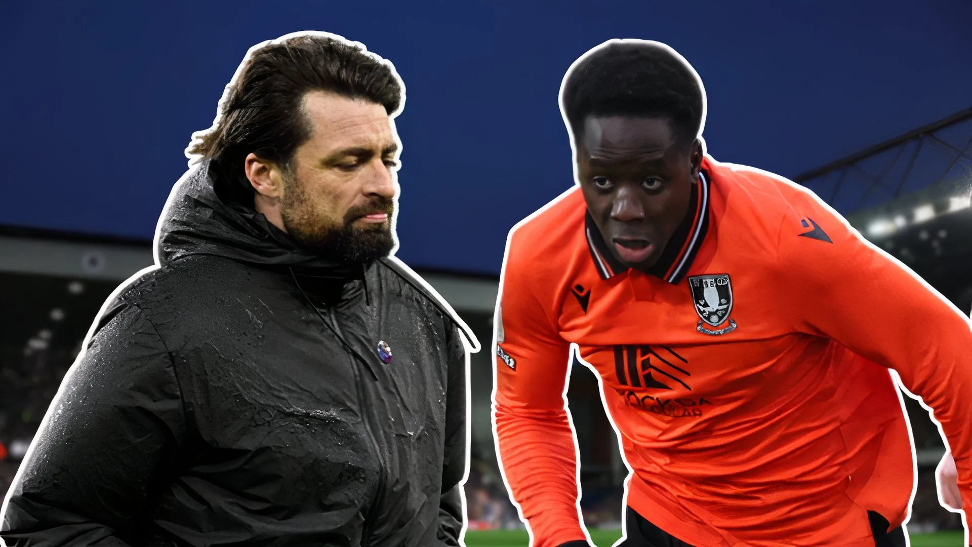 Djeidi Gassama (trái) và Russell Martin, liên quan đến chuyển nhượng giữa Sheffield Wednesday và Rangers