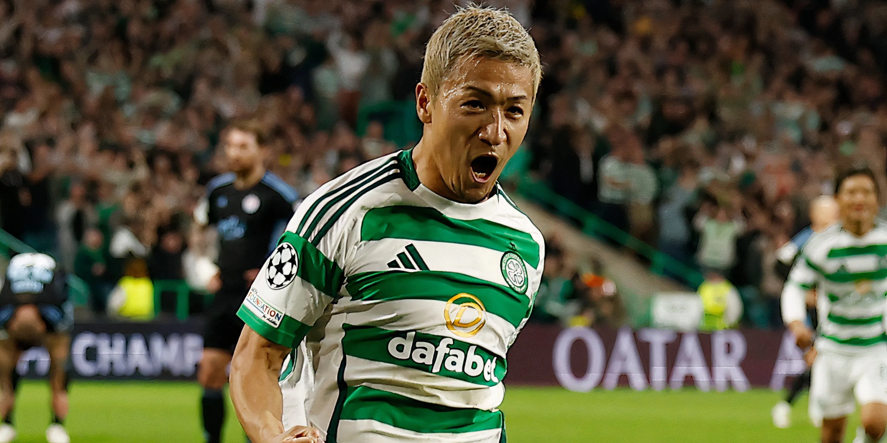 Daizen Maeda trong trận đấu Champions League cho Celtic